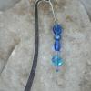 Aquamarine and glass bead hook style bookmark. $10