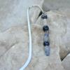 Sodalite, blue lace agate, and clear quartz hook style bookmark. $15
