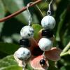 Tree agate and black onyx earrings. $15