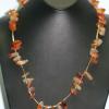 Carnelian necklace with silver spacers. Chic collection. 25" long. [Anger and envy] $45