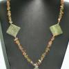 Jasper necklace with large pendants. Chic collection. 26" long. [Stress, courage, and honesty] $60
