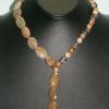 Rutilated quartz necklace with jasper and glass bead necklace. Chic collection. 18" long. [Stress, luck, creativity, courage, and honesty] $50