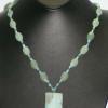 Aventurine pendant necklace with jade and glass beads. Chic collection. 22" long. [Luck, stress, creativity, longevity, protection, and wisdom] $50