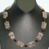 Tourmilated quartz and black onyx necklace. Chic collection. 21" long. [Stress, courage, and honesty] $60
