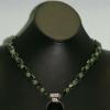 Glass bead necklace with black onyx pendant. Chic collection. 20"long. [Protection] $50