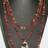 Triple strand all jasper necklace including tear drop jasper pendant. Chic collection. 23" long (inner strand) [Stress, courage, and honesty] $50
