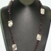 Jasper and garnet necklace.  Chic collection. 34" long. [Stress, courage, and honesty] $45